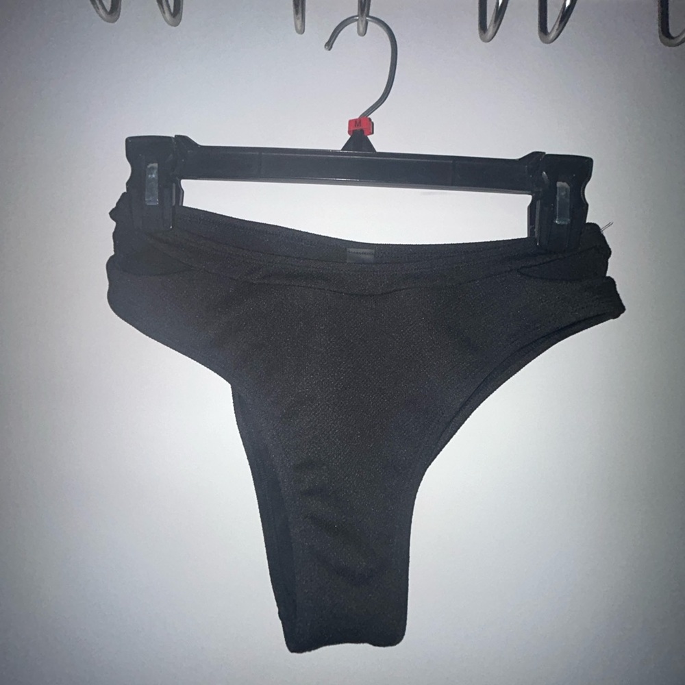 SHEIN Black High-Cut Bikini Bottom